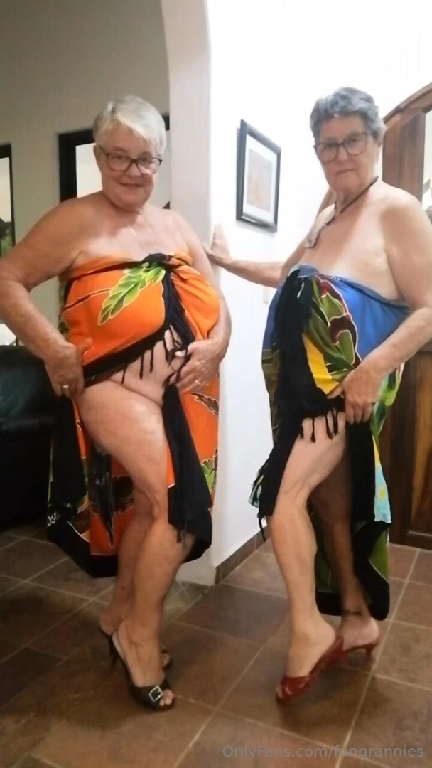Fungrannies give you a sexy strip tease exposing our nakedness bound 