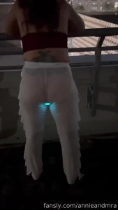 The time i had annie wear her led plug out on the rooftop of our hotel