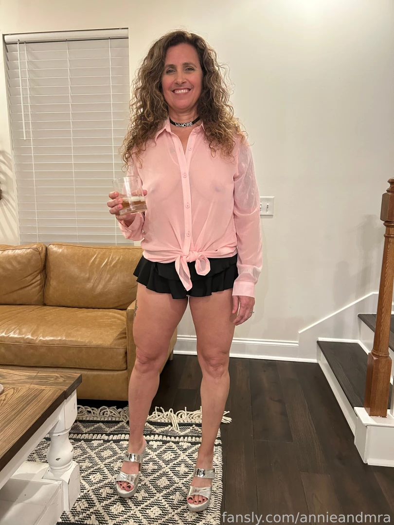 Annie waiting for our guests to arrive last night 