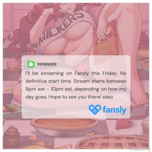 Reminder my loves - this friday i will be live on fansly on friday