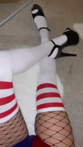 Dont u love this fishnet and kneehigh socks combo