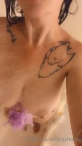 Pink hair pink water but a nice morning shower