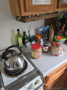 Time to make lunch and wait for tea water to boil up