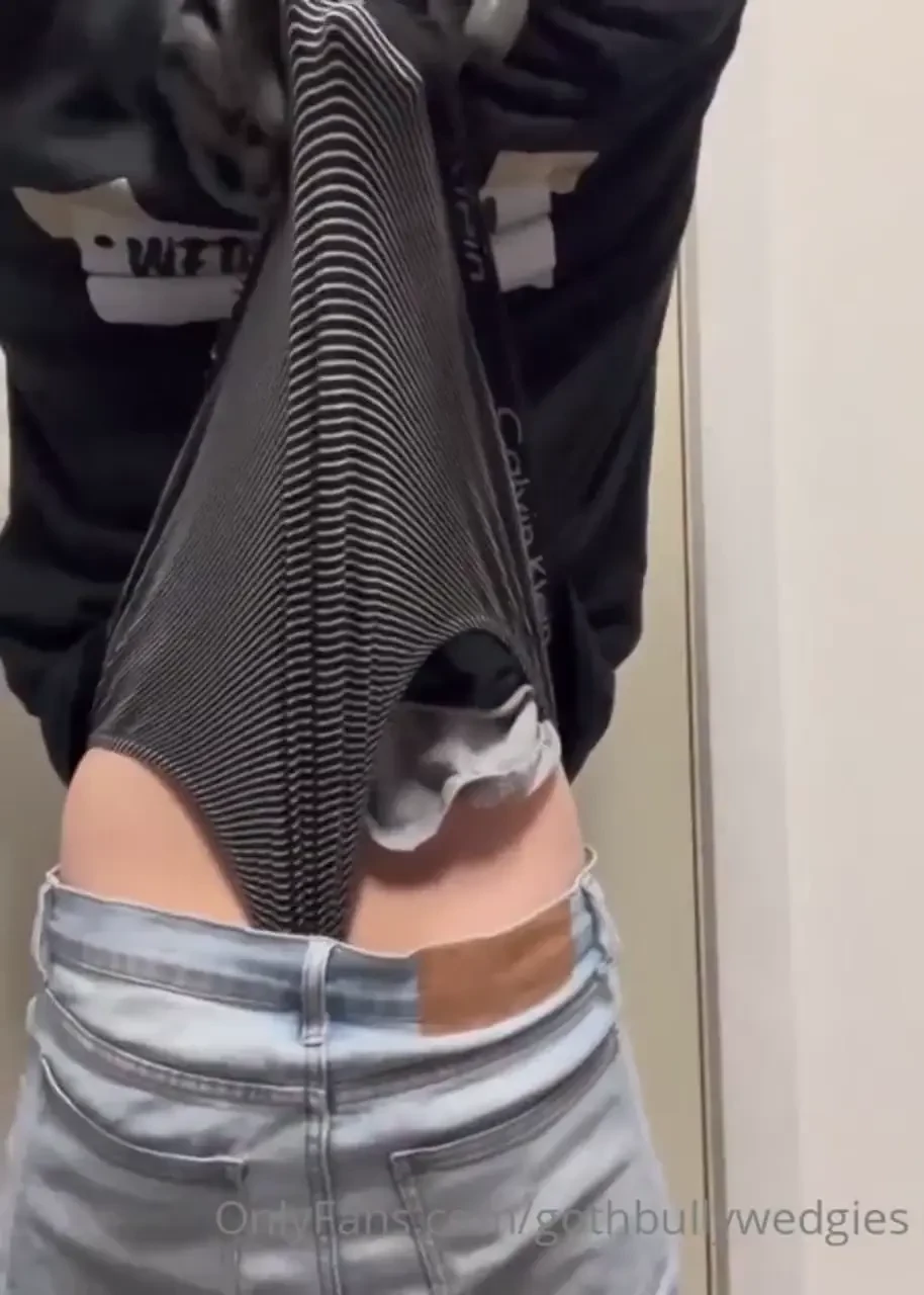 This nerd giving himself a giant wedgie in one of my wedgie me shirts 