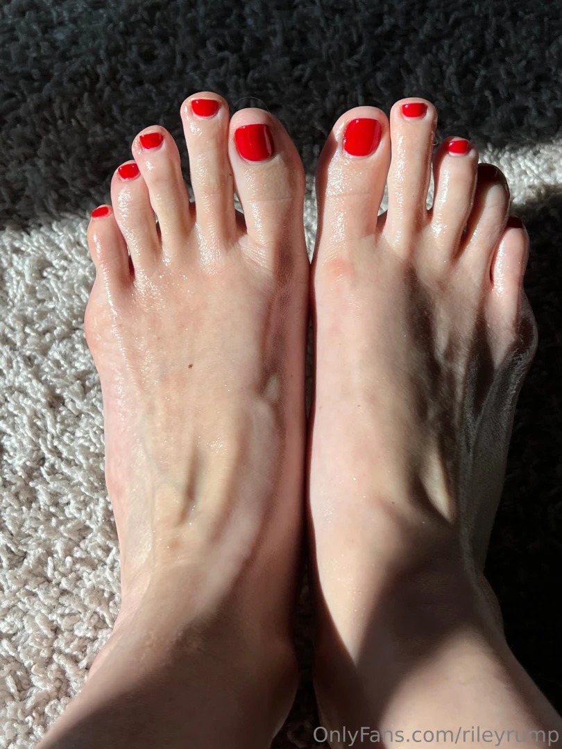 Oiled up soles after a workout 