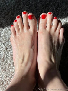 Oiled up soles after a workout