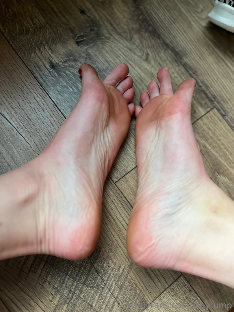 Feet freshly out of my tennis shoes after an intense sweaty workout 