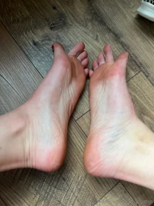 Feet freshly out of my tennis shoes after an intense sweaty workout