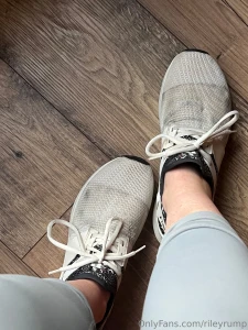 Feet freshly out of my tennis shoes after an intense sweaty workout part 1