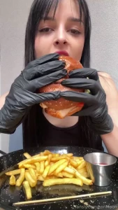 Mm yum video tiktok foodporn vore foodfetish brunette teen natural