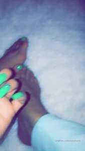 Nailporn footfetish footmodel nailfetish crystalcaine mint greennails