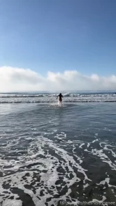 Full naked run into the pacific tried to jump some waves too fyp