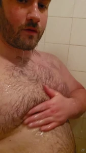 Hot shower and belly rubs