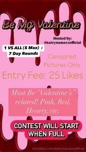 Be my valentine 2025 contest hosted by katrynamaxxofficial entry
