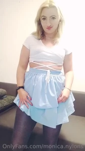 Sensual show part 17 i show you my nylon blue skirt and highells part 1