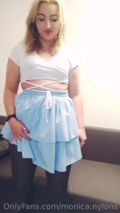 Sensual show part 17 i show you my nylon blue skirt and highells part 3