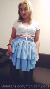 Sensual show part 17 i show you my nylon blue skirt and highells part 2