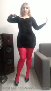 Sensual show part 33 i show you my nude nylon red dress and highells part 1