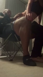 Back porch out in the open letting everyone see me ride that dick till