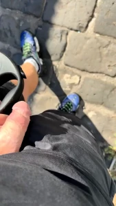 Walk around the neighbourhood in the sun cock out waiting to be busted