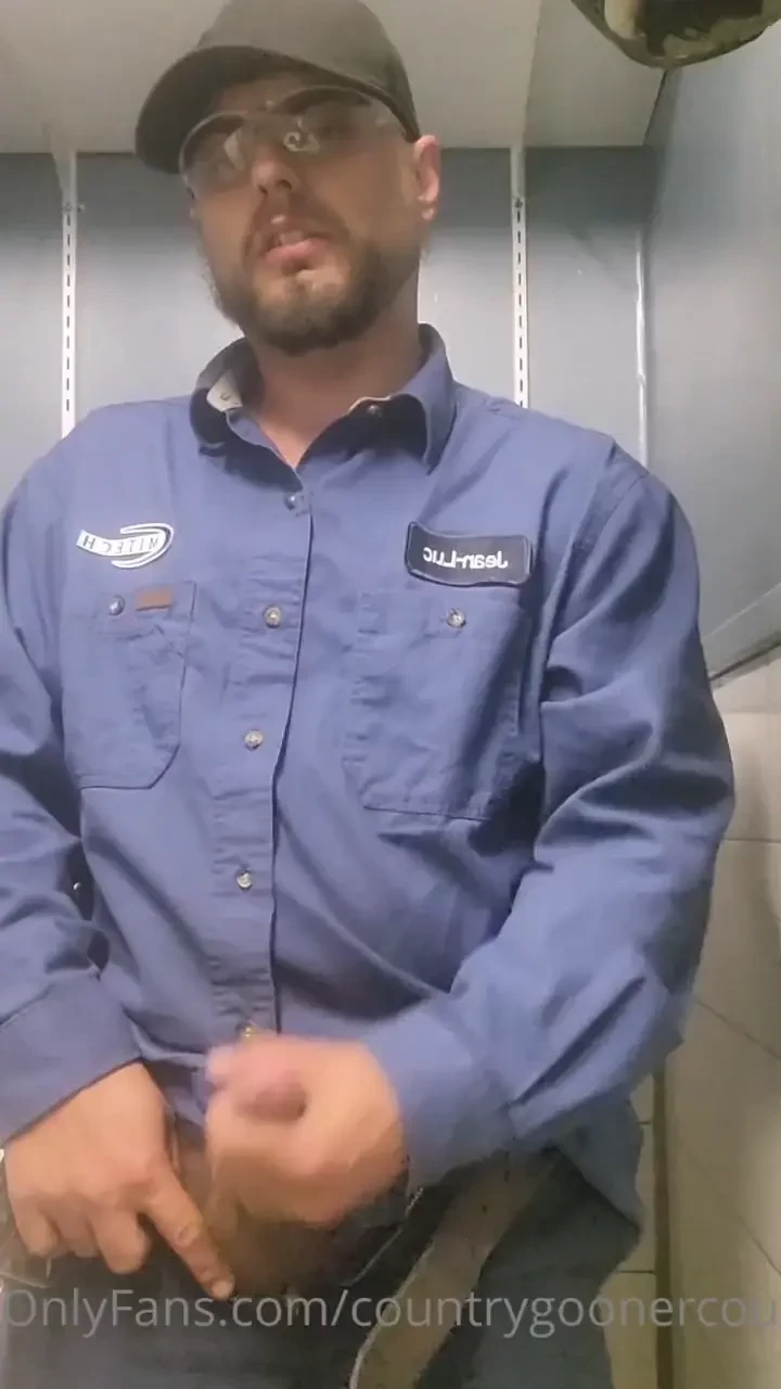 Eating another massive load in the bathroom at work 