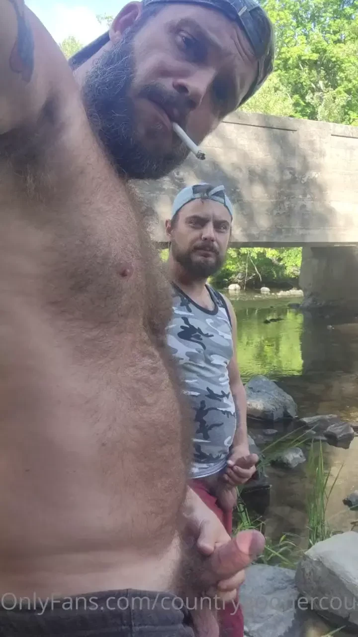 Smoke break at the side of the road 