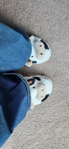 Who wants to buy my smelly cow slippers they are sp freaking cute and part 2