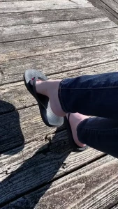 Enjoying my flip flops and the sunshine