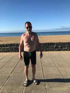 Dad went for an early morning christmas day swim at the beach part 2