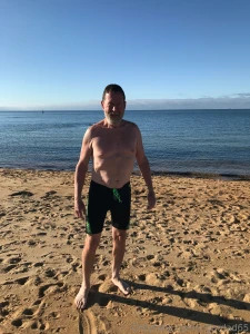 Dad went for an early morning christmas day swim at the beach