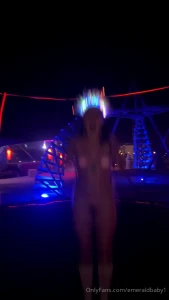Naked trampoline jumping