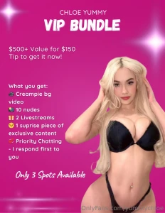 Vip bundle drop only 3 spots and they go to the quickest tippers 500