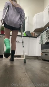 Cast crutches socks had some fun in my green slc trying on socks and