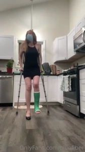 Cast crutches socks had some fun in my green slc trying on socks and part 2