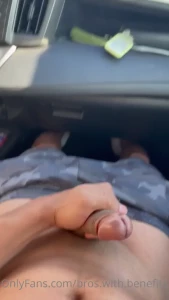 Watch my roommate bust on himself on our drive home have you jerked