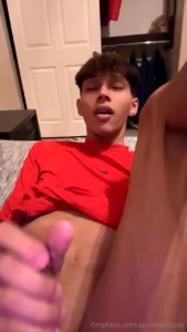 Pin my legs back amp make my big dick bust all over myself while u part 1