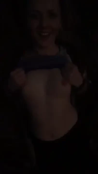 Little boob and kushbush flash at the park at sunset tonight 