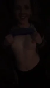 Little boob and kushbush flash at the park at sunset tonight