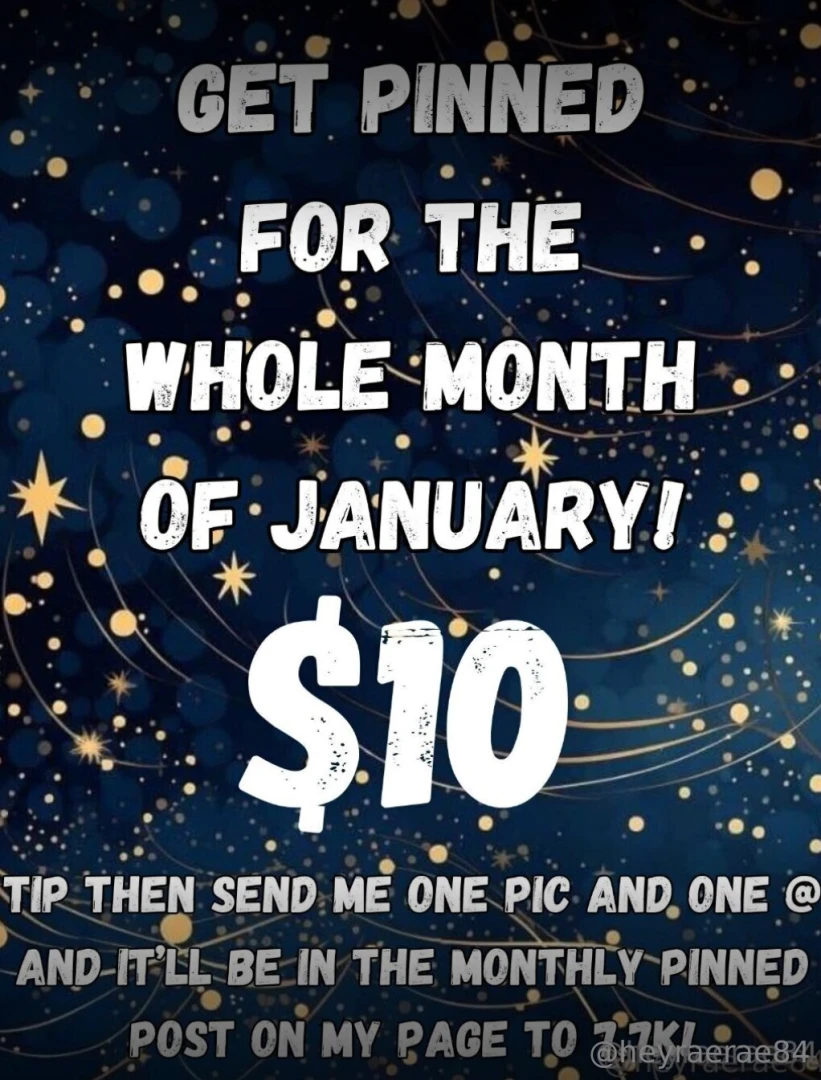 Tip me 10 then send one pic and one to me come january 1st you will be 