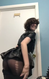 Slutty nerd masturbates in a card shop
