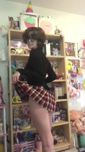 Nerdy girl strips for you and rides