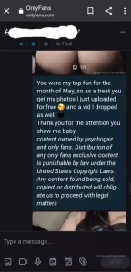 My top fan for the month of may got his free photos and vid who will