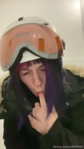 Someone is snowboarding and someone is masturbating in the toilet