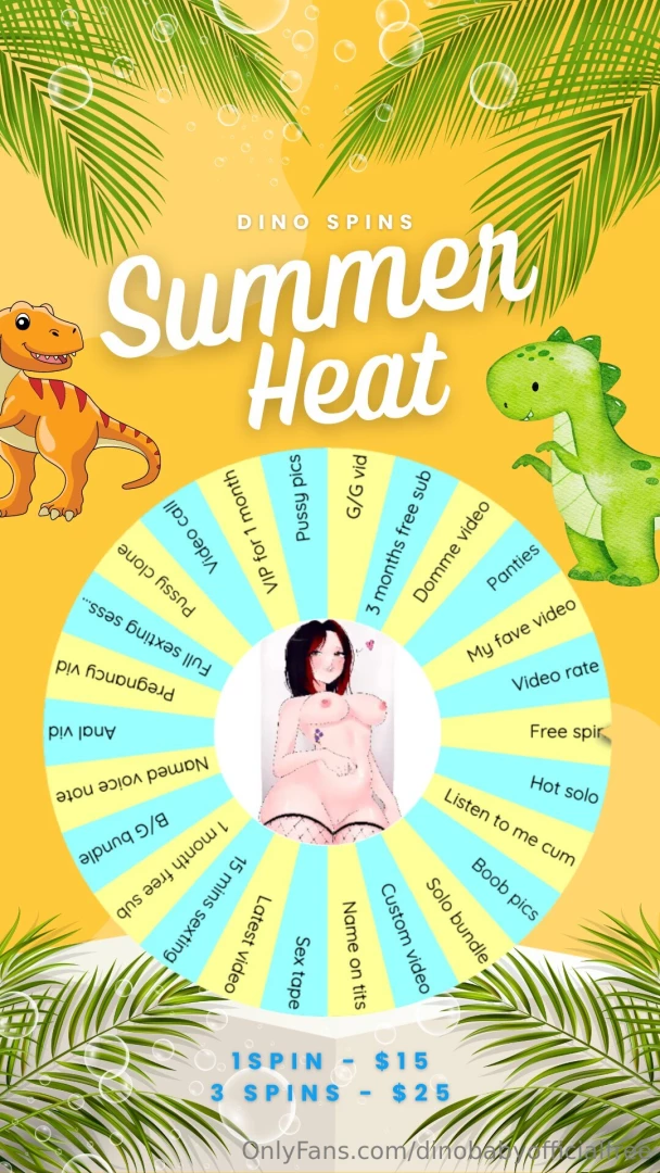 Summer heat it s hot out so get naked cum spin my new wheel every spin 