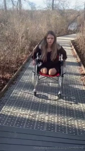 9 min strolling around in the manual wheelchair at the park wearing