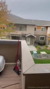 Decided to post me getting my pussy pounded outside on my balcony mid