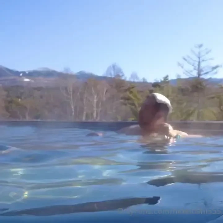 This is a hot spring overlooking yatsugatake in nagano prefecture the 