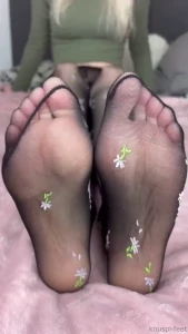 Kisses on my nylon soles