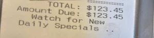 Thought this was pretty cool my bill from the other nights dinner was
