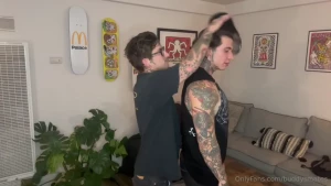 Uncensored teaser of adamxyau flirting with each other before we rub